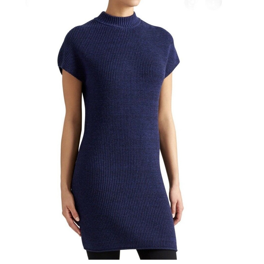 Athleta Pinewood Blue Heather Cap Sleeve Sweater Dress